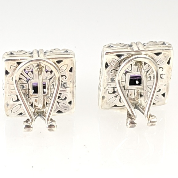 Amethyst sterling silver earrings - Picture 2 of 5